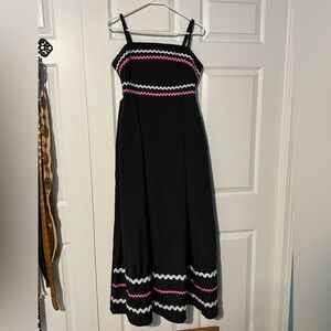 Black Dress with Pink and White Details